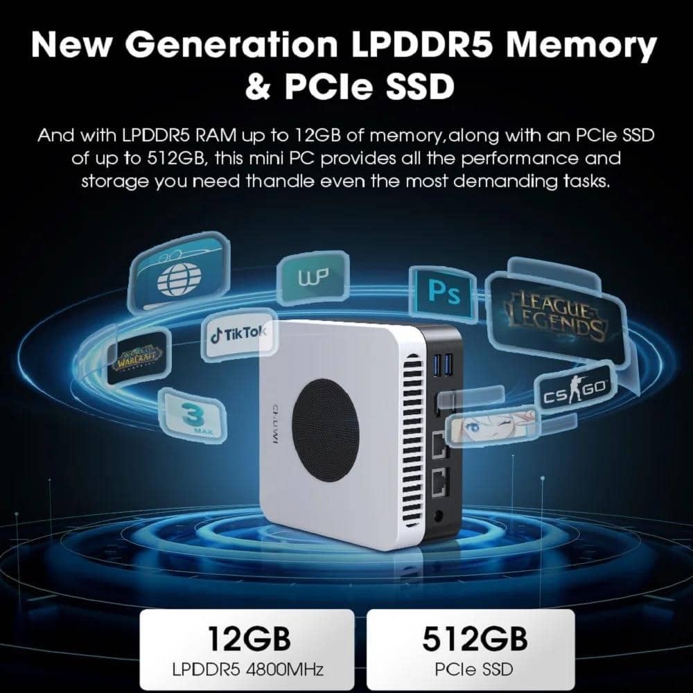 CHUWI LarkBox X Mini PC 12GB RAM 512GB SSD Intel N100 Ігровий ПК