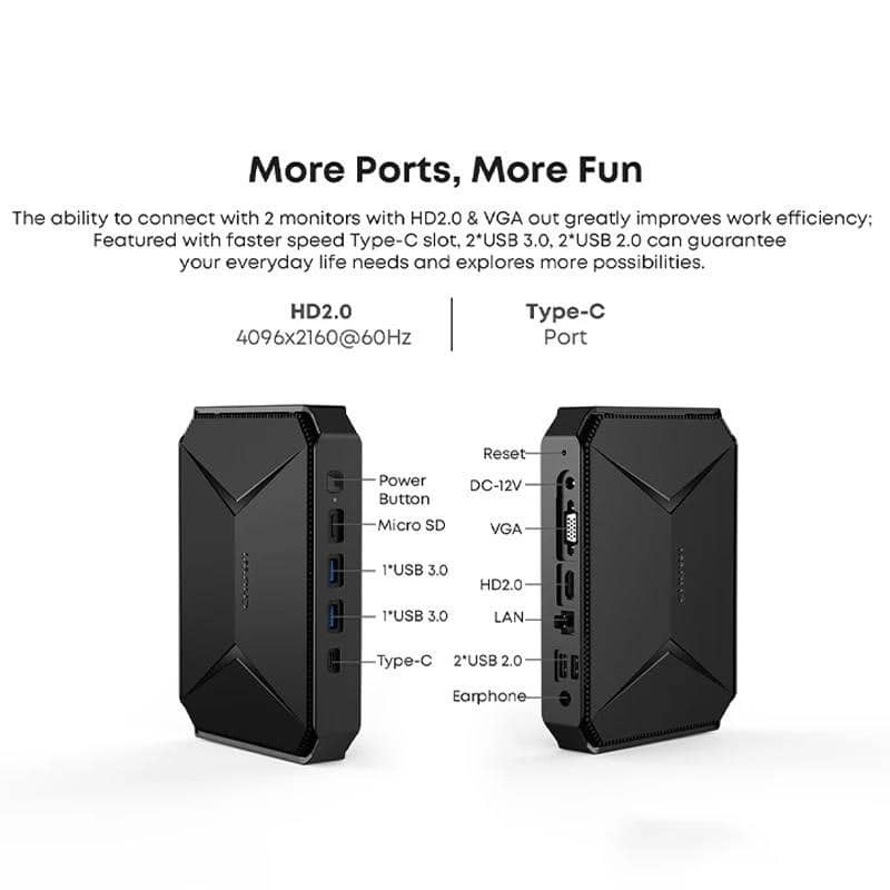 Міні-ігровий ПК CHUWI Herobox 8 ГБ RAM 256 ГБ SSD Intel N100
