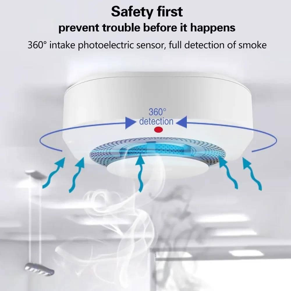 Tuya WiFi ZigBee Smart Smoke Detector Sensor Security Fire Protection ...