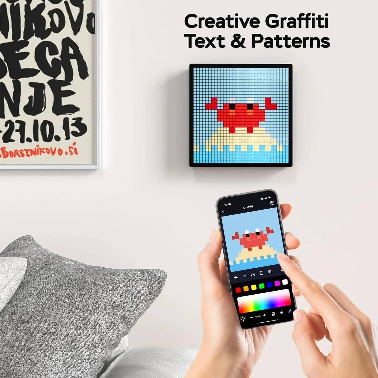 Smart LED Matrix Pixel Art Screen Display APP Control Night Light ...