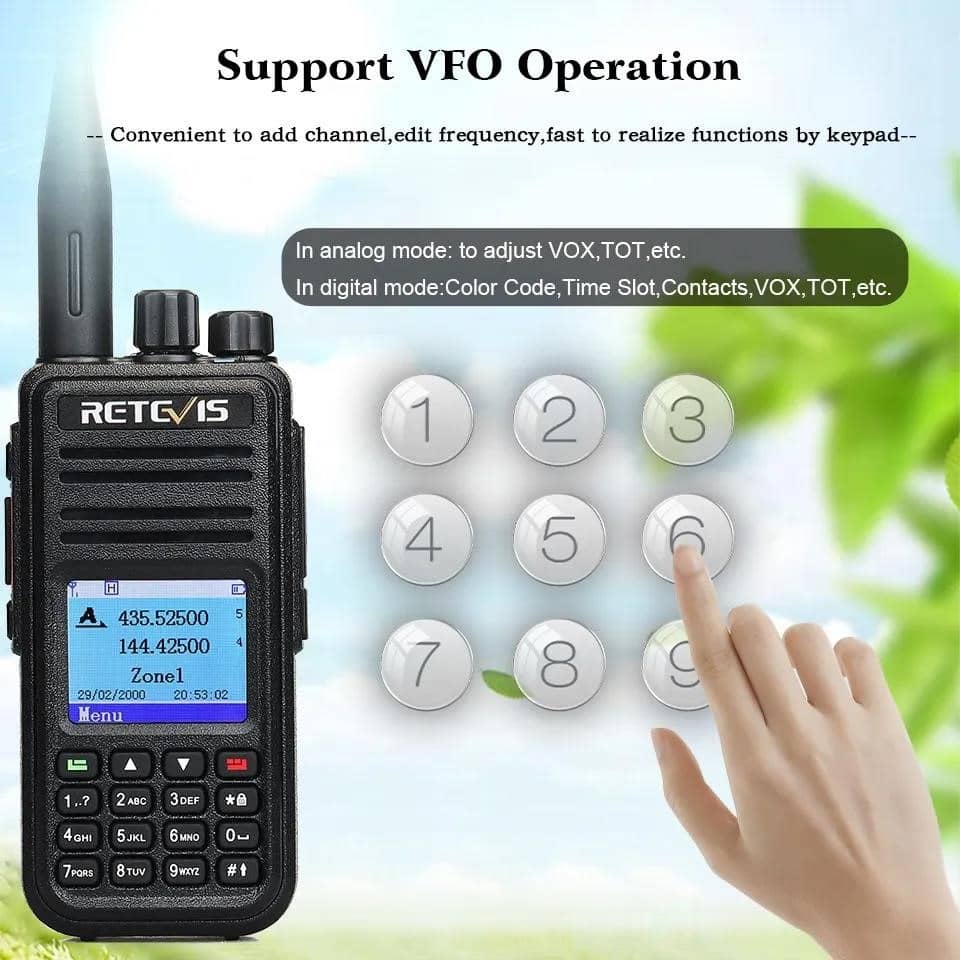 Retevis RT3S DMR Digital Walkie Talkie Ham Radio Stations Walkie