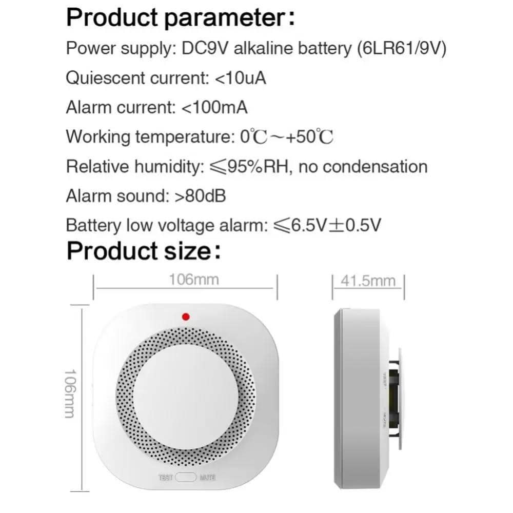 Tuya Smart Zigbee Smoke Detector Smart Fire Protection Home Smoke ...