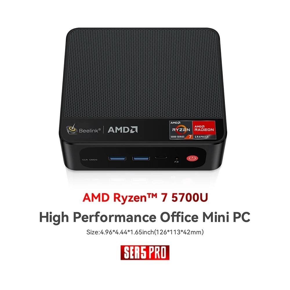 2023 Beelink SER5 Pro Ryzen7 5700U Mini PC DDR4 32 ГБ SSD 500 ГБ