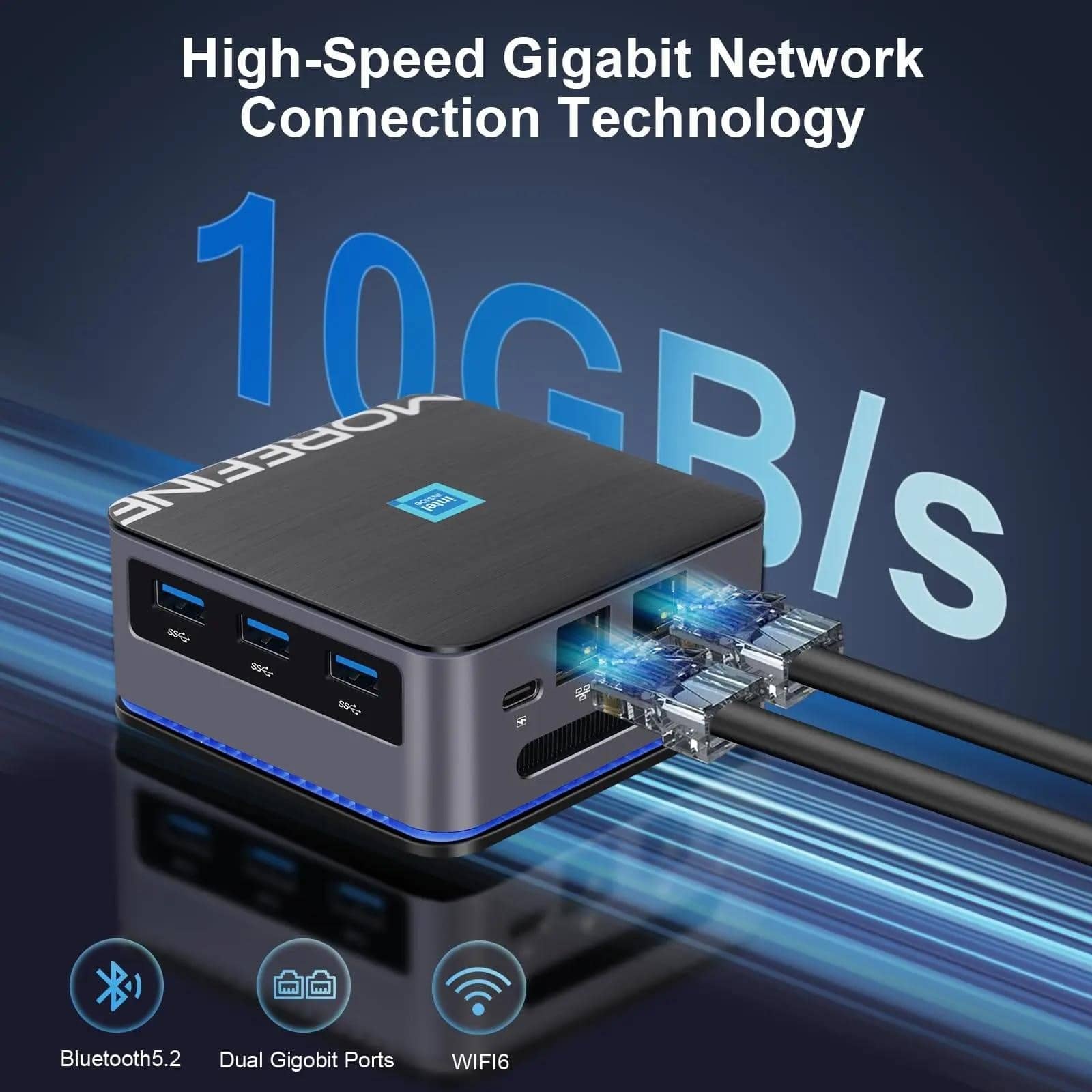 MOREFINE M8S ​​Міні-ПК Intel N100 DDR 5 Міні-комп'ютер 8G/16G M.2