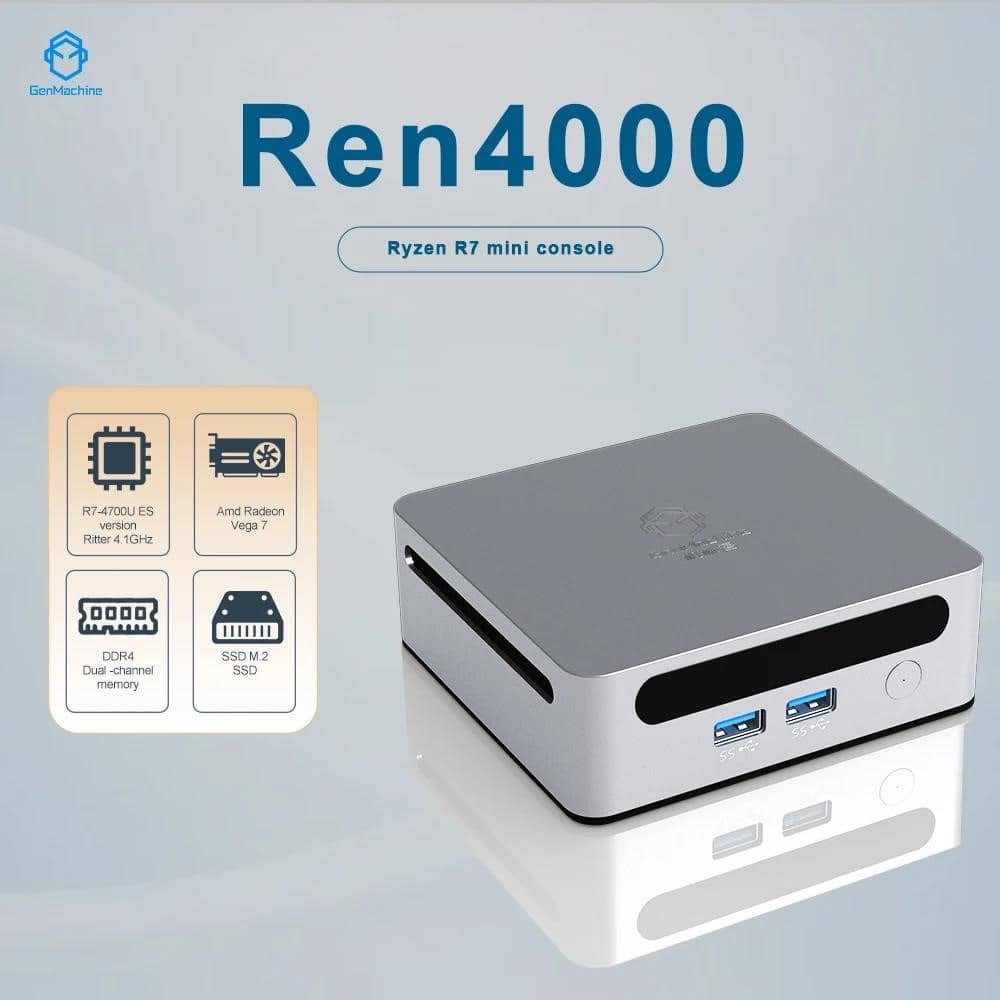 2023 GenMachine Новий міні-ПК Ren4000 4700U AMD Ryzen7 4700U ЦП 2