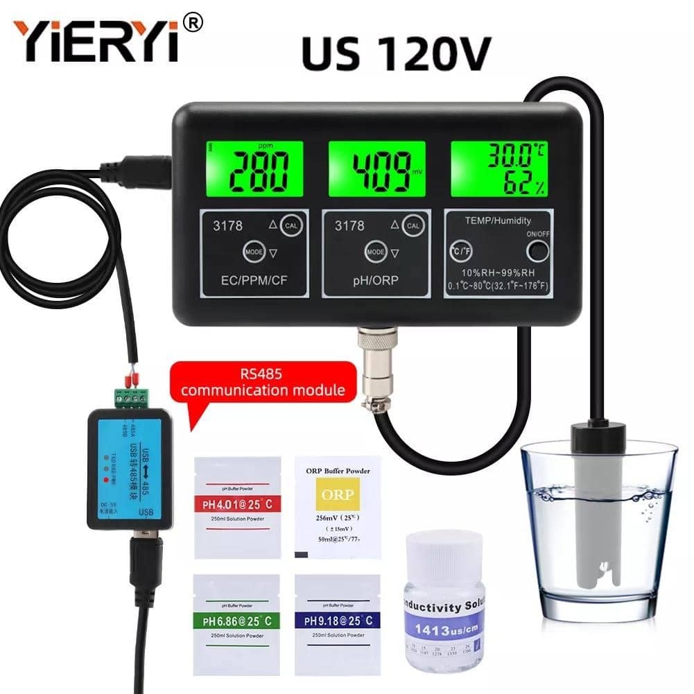 Комунікація RS485 Багатофункціональний тестер якості води Монітор PH ...