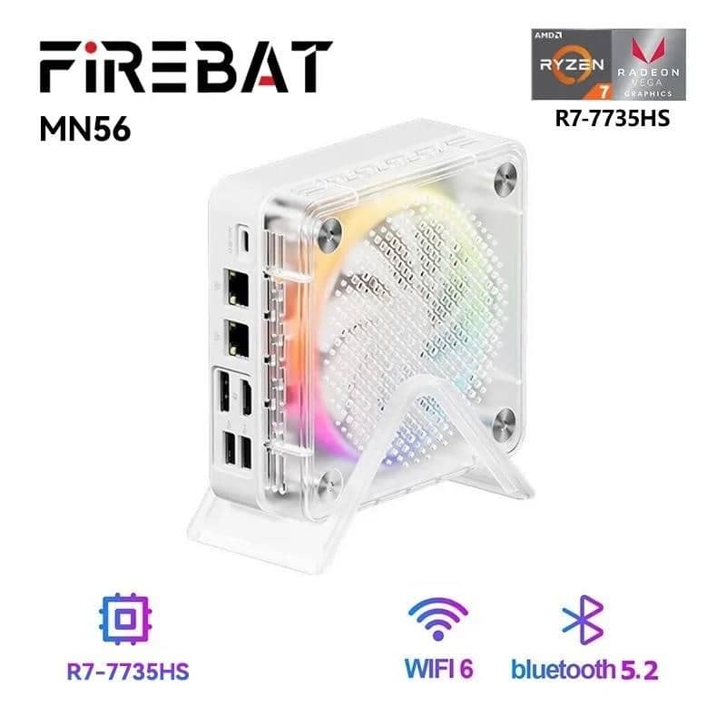 FIREBAT MINIPC AMD R7-7735HS Mini Pc Colorful Gamer 16 ГБ 512 ГБ